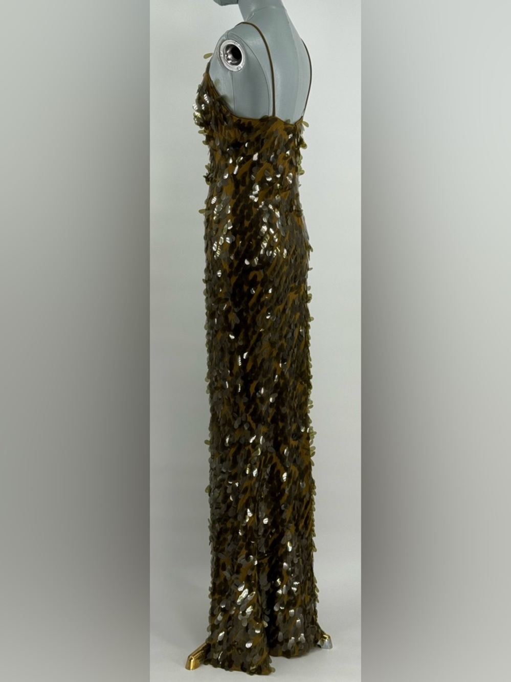 🆕 MISHA COLLECTION 🧿 NWOT Sapphire Sequins Maxi Dress, Olive - Sz L US 8 - Picture 9 of 16
